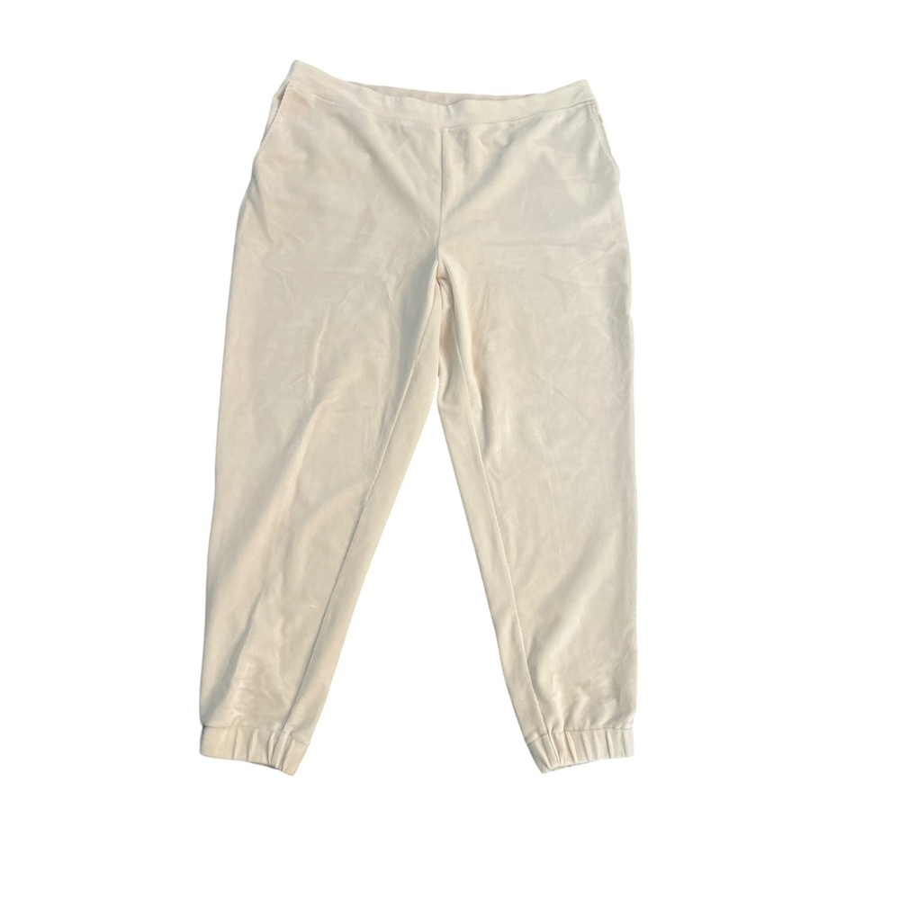 J. Jill Cream corduroy Jogger Pants Womens Large cream Cotton Blend Loungewear